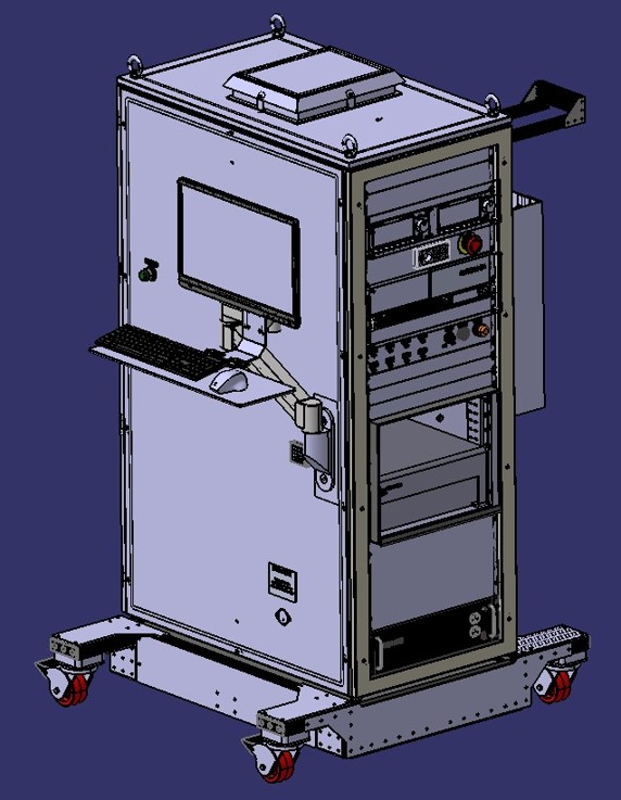 Center aisle console test stand rendering