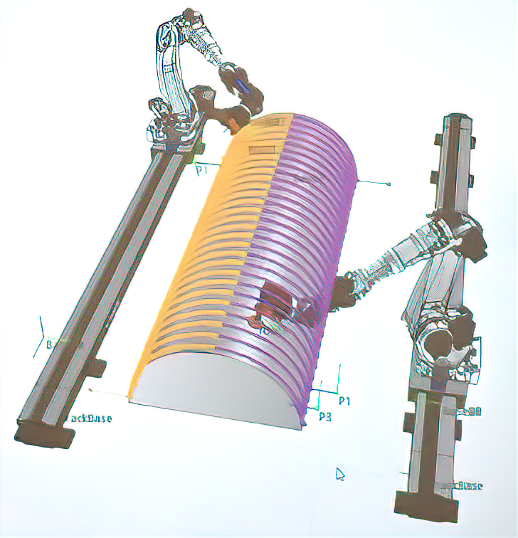 polymer sanding and finishing robotic system render